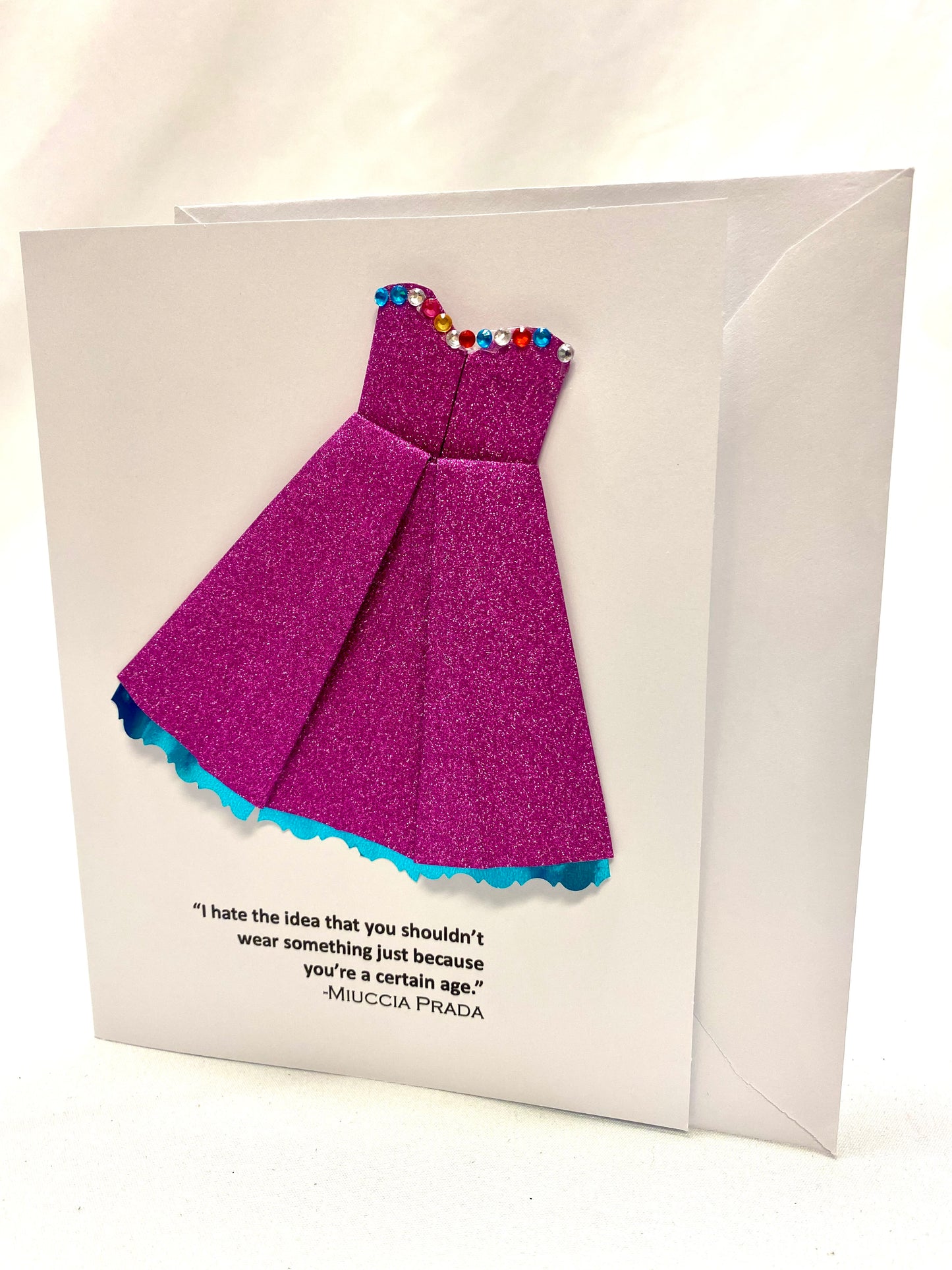 Fashion Frocks — Handmade Origami Dress Greeting Card/Prada