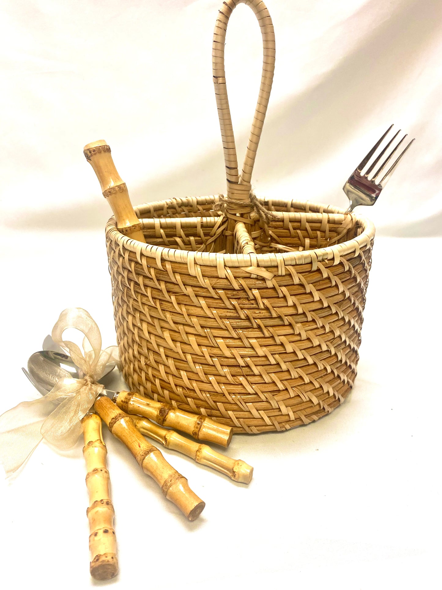 Rattan Flatware Caddy