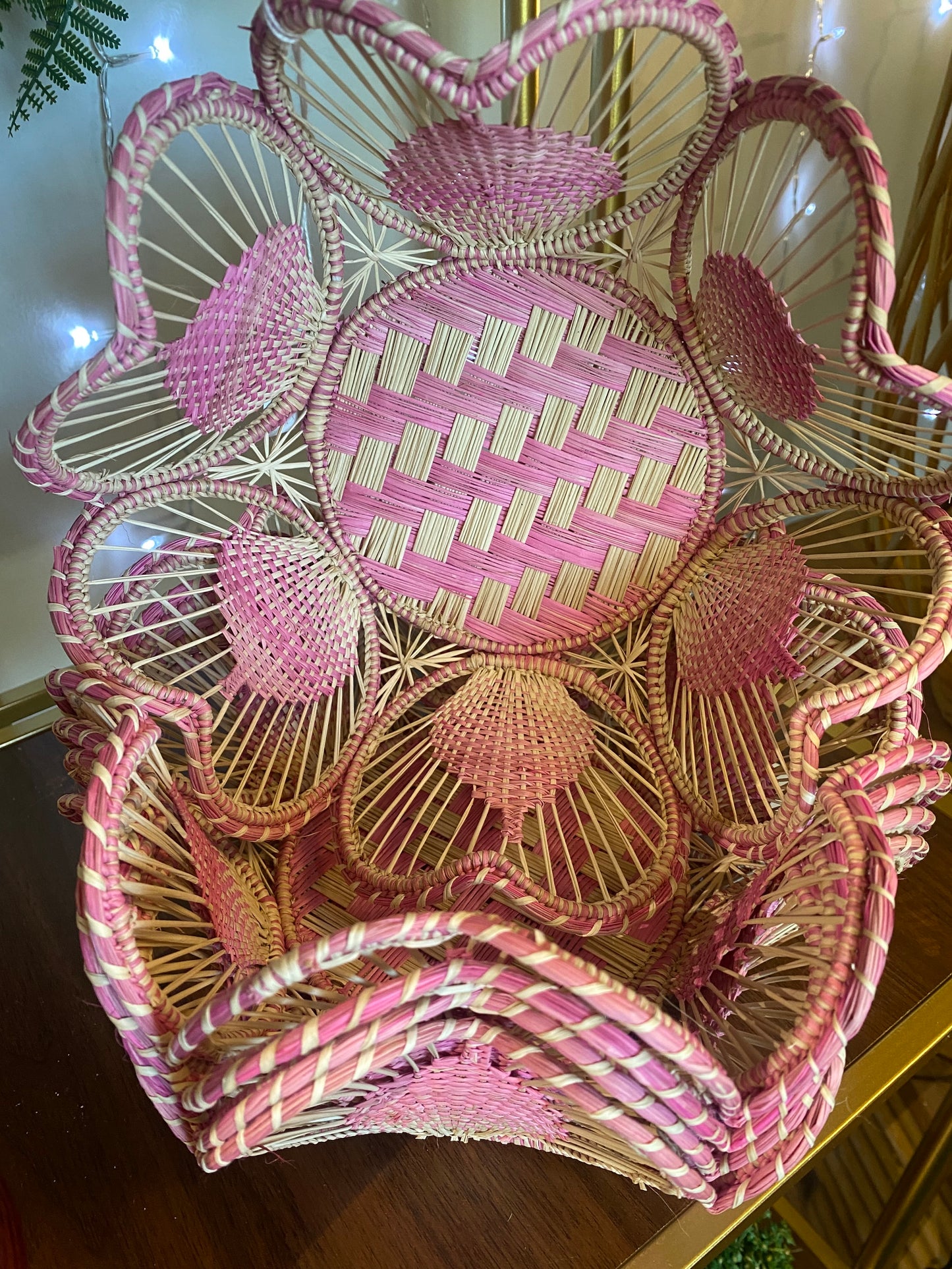 A-Tisket A-Tasket Raffia Basket/ Happy Pink