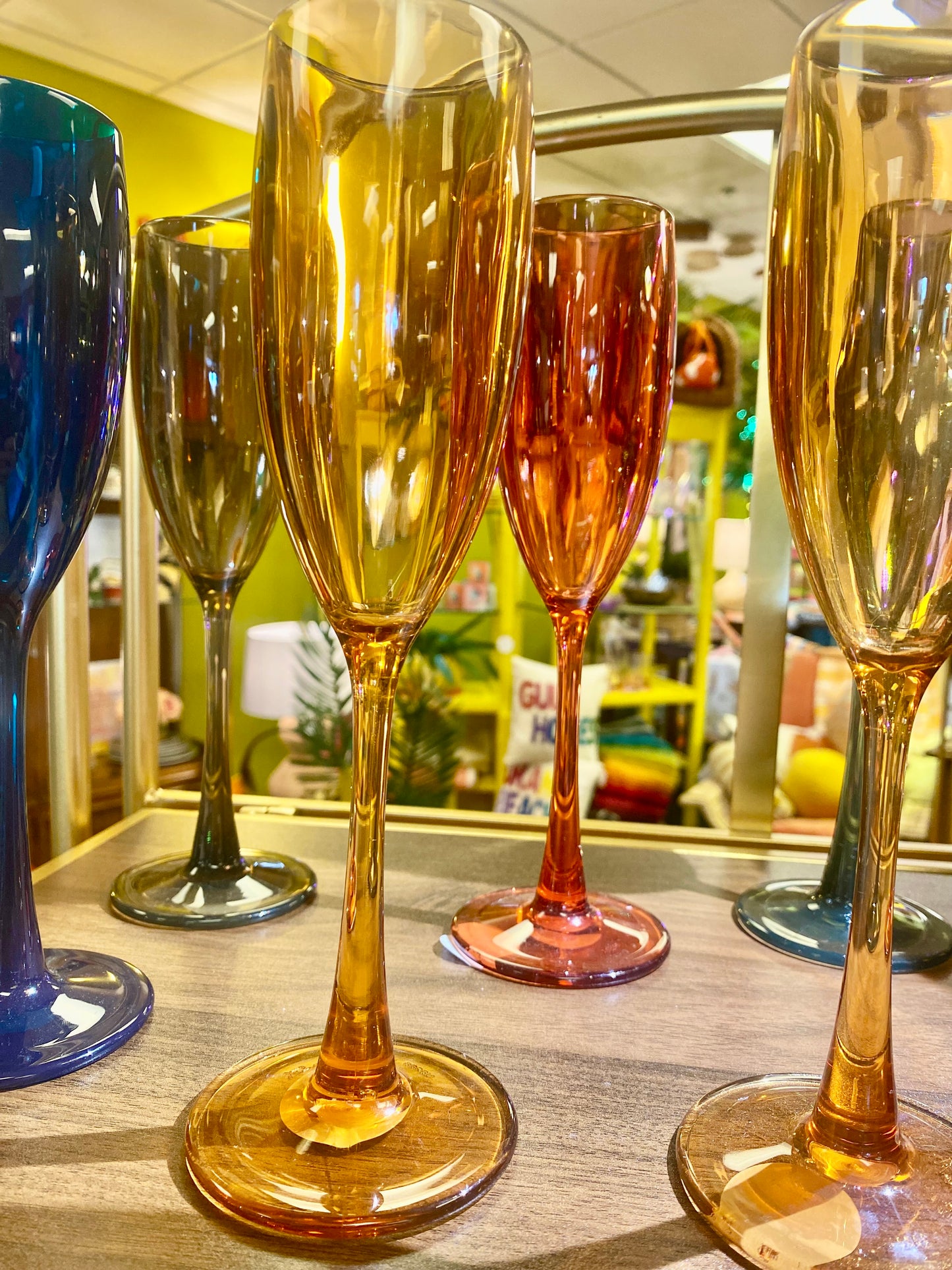 Color Me Champagne Flutes — Set of 6/Unbreakable Acrylic