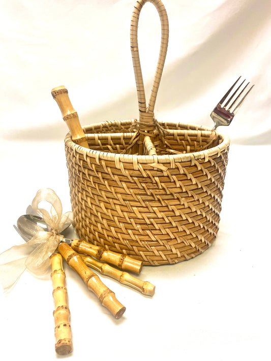 Rattan Flatware Caddy