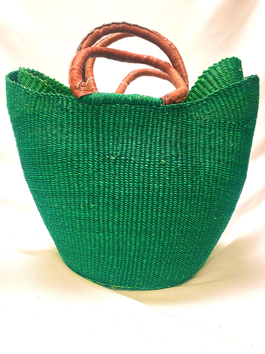 Colorburst Raffia Beach Tote/Preppy Green