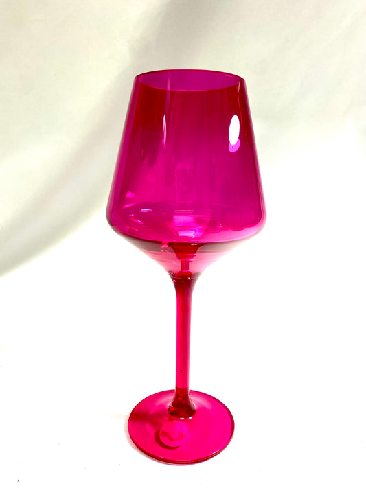 Color Me Wine Time Acrylic Stem -- Hot Pink